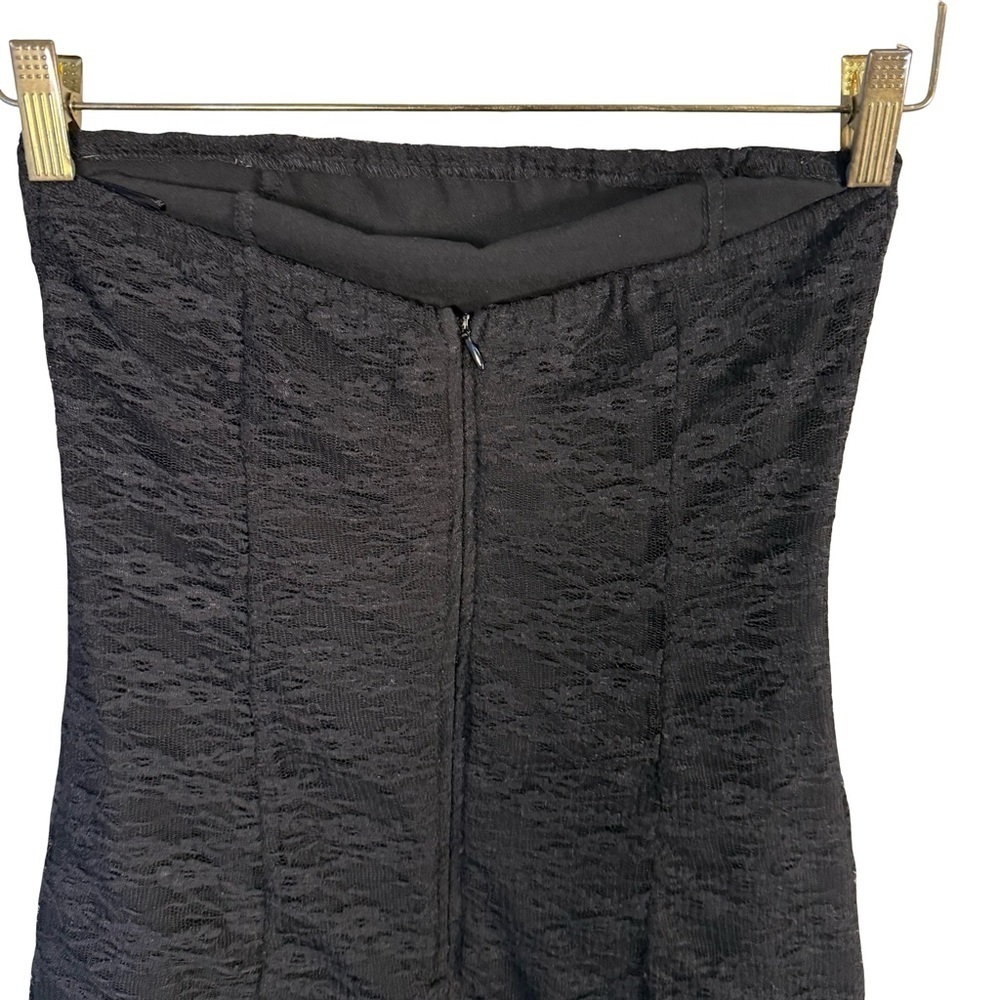 Urban Behavior Black Lace Strapless Micro Mini Dress Size M Y2K Clubwear - Picture 11 of 13